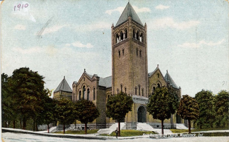 A church surrounded by trees.