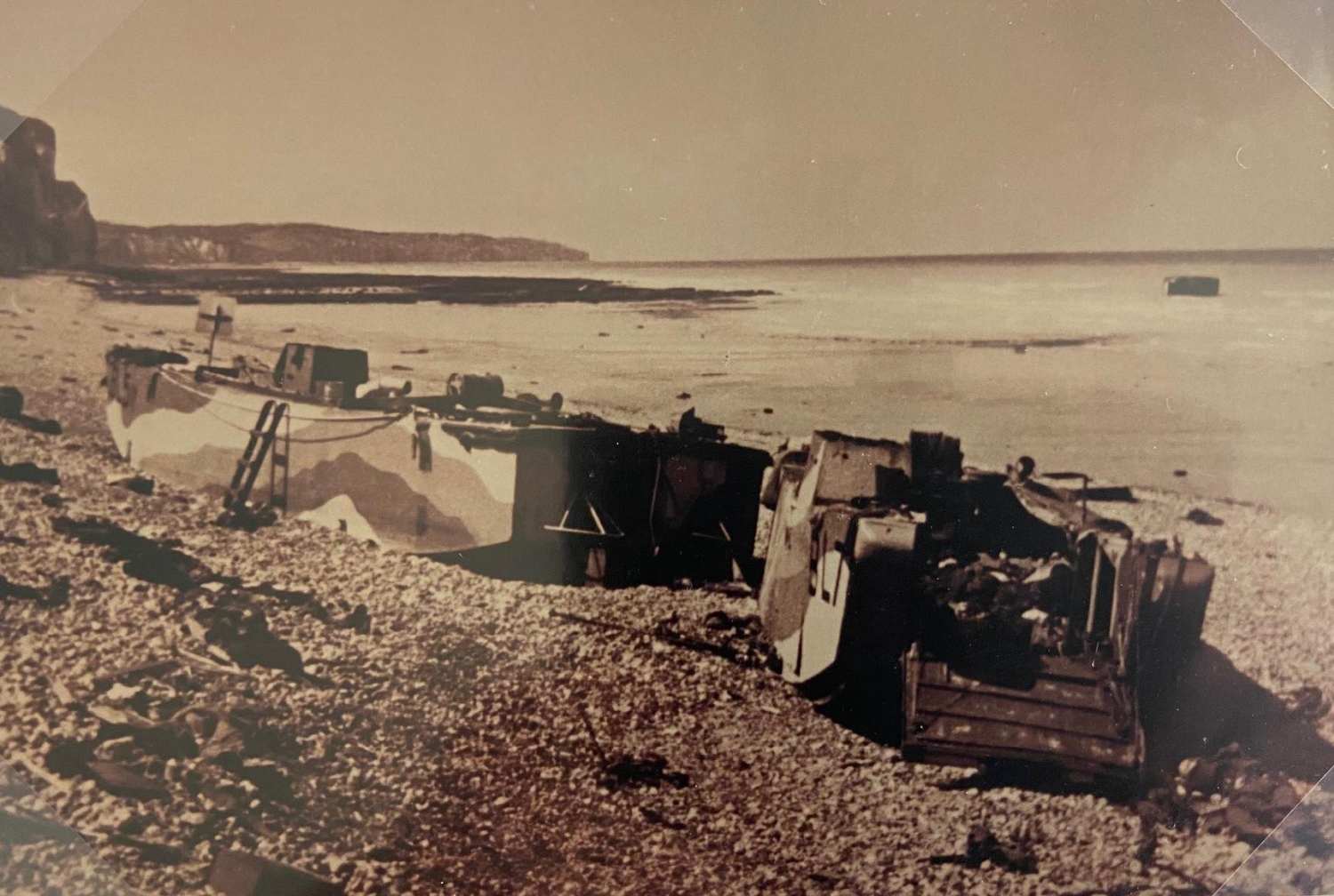 Landing craft on the beaches of Dieppe.